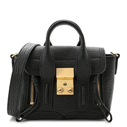 3.1 Phillip Lim Textured Calfskin Nano Pashli Satchel Black 1 of 11