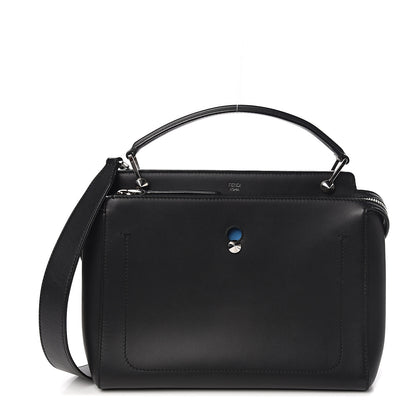 Fendi Vitello Baltico Dolce DotCom Satchel Black Blue Royal 1 of 12