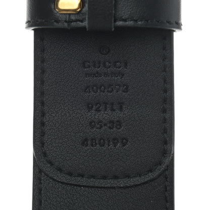 Gucci GG Supreme Monogram Matte Plutone Calfskin Double G 40mm Belt 95 38 Beige Ebony Black 5 of 5