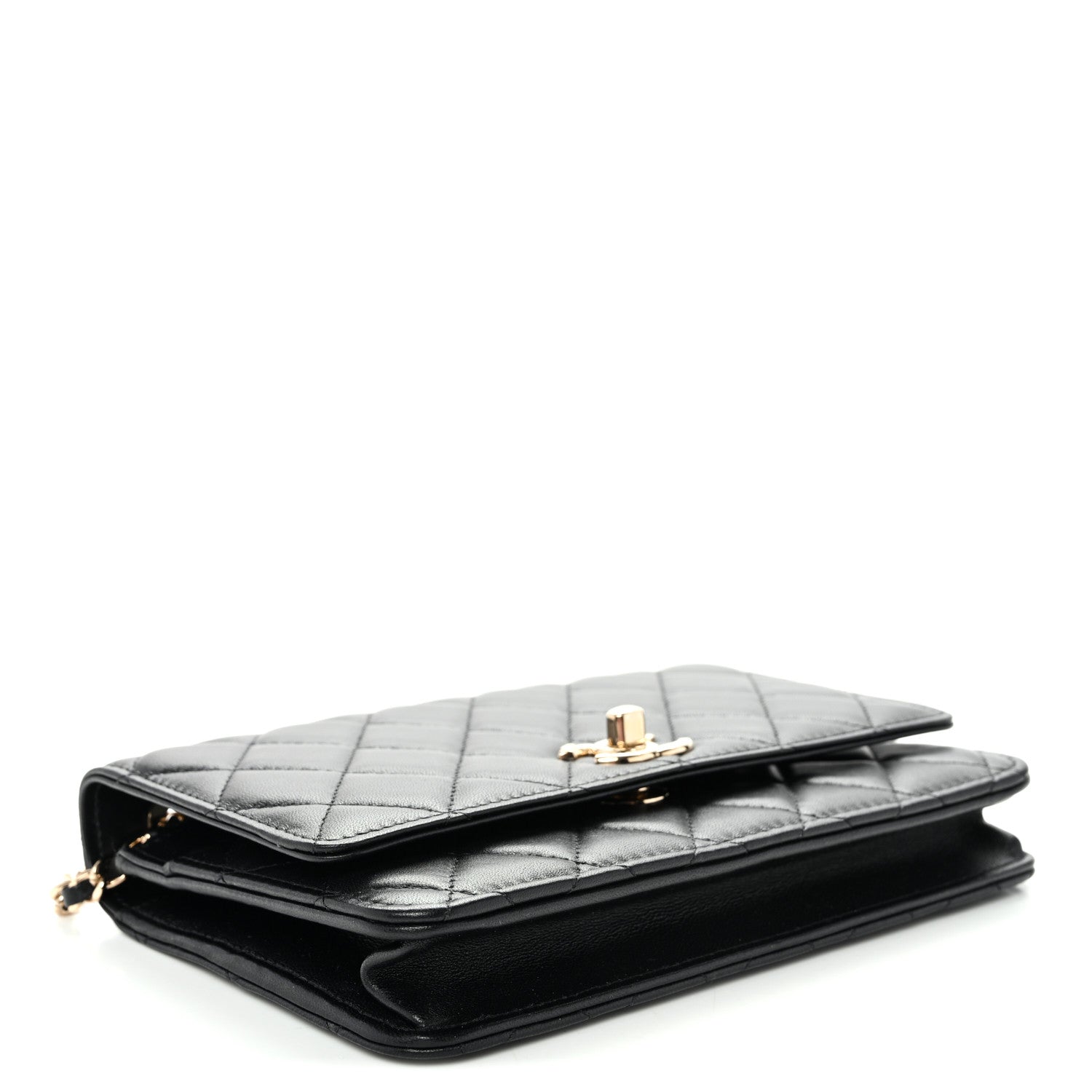 Chanel Lambskin Quilted Trendy CC Wallet On Chain WOC Black 4 of 13