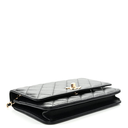 Chanel Lambskin Quilted Trendy CC Wallet On Chain WOC Black 4 of 13