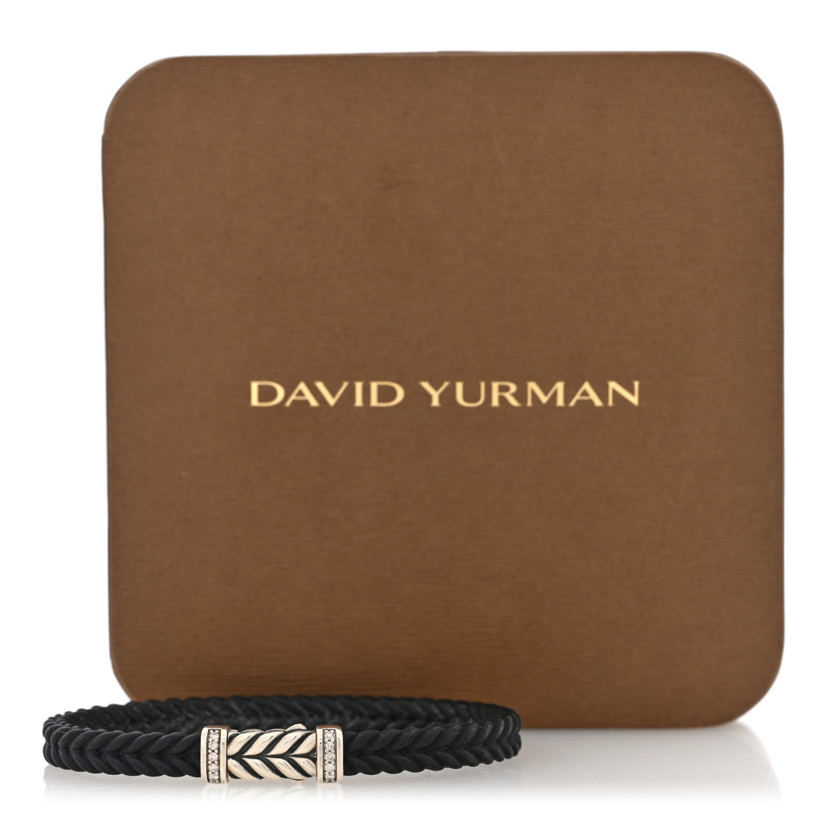 Sterling Silver Rubber Diamond Chevron Bracelet