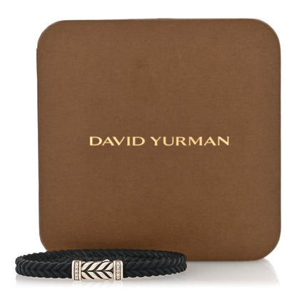 David Yurman Sterling Silver Rubber Diamond Chevron Bracelet 4 of 4