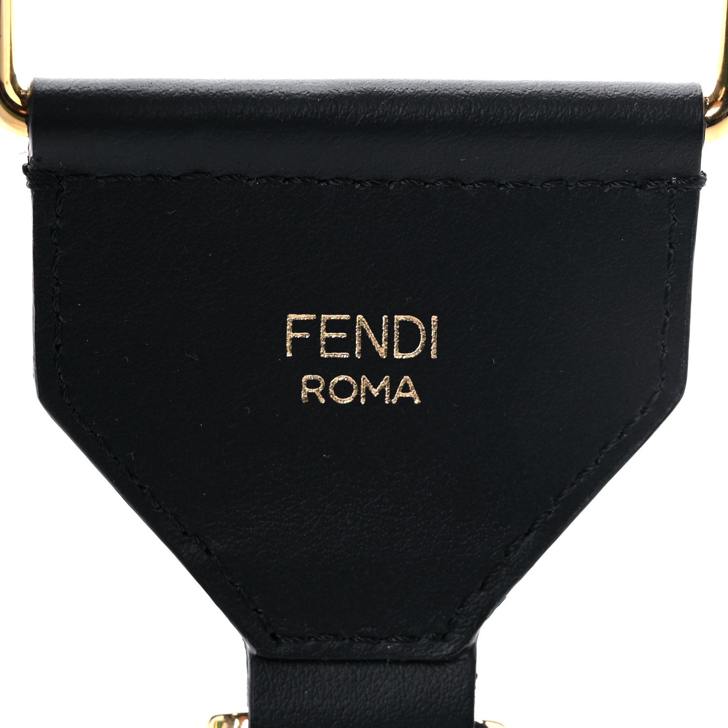 Fendi Cannete Ribbon Poly Vitello Century Logo Adjustable Strap You Rosa Antico Verde Black 3 of 5