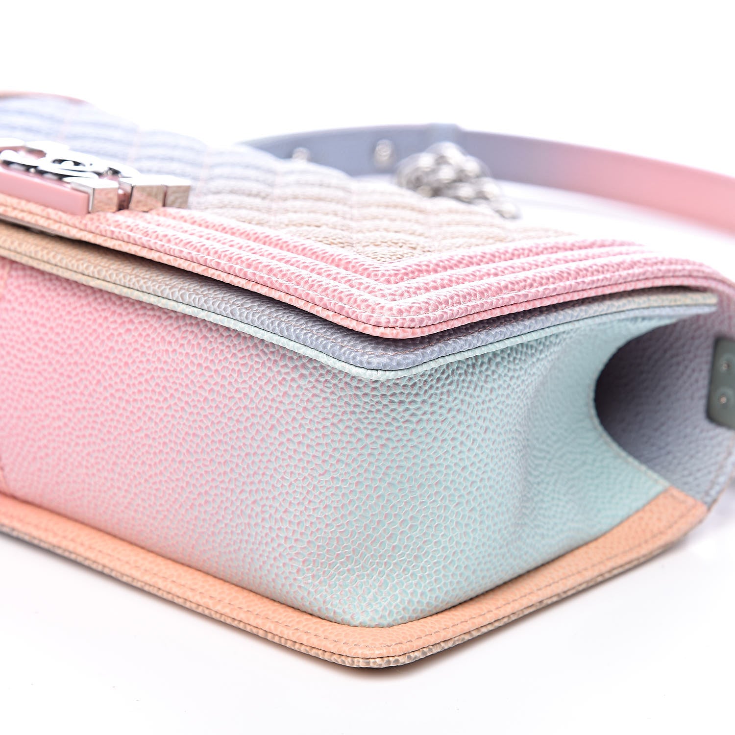 Chanel Caviar Quilted Medium Rainbow Boy Flap Multicolor 10 of 10