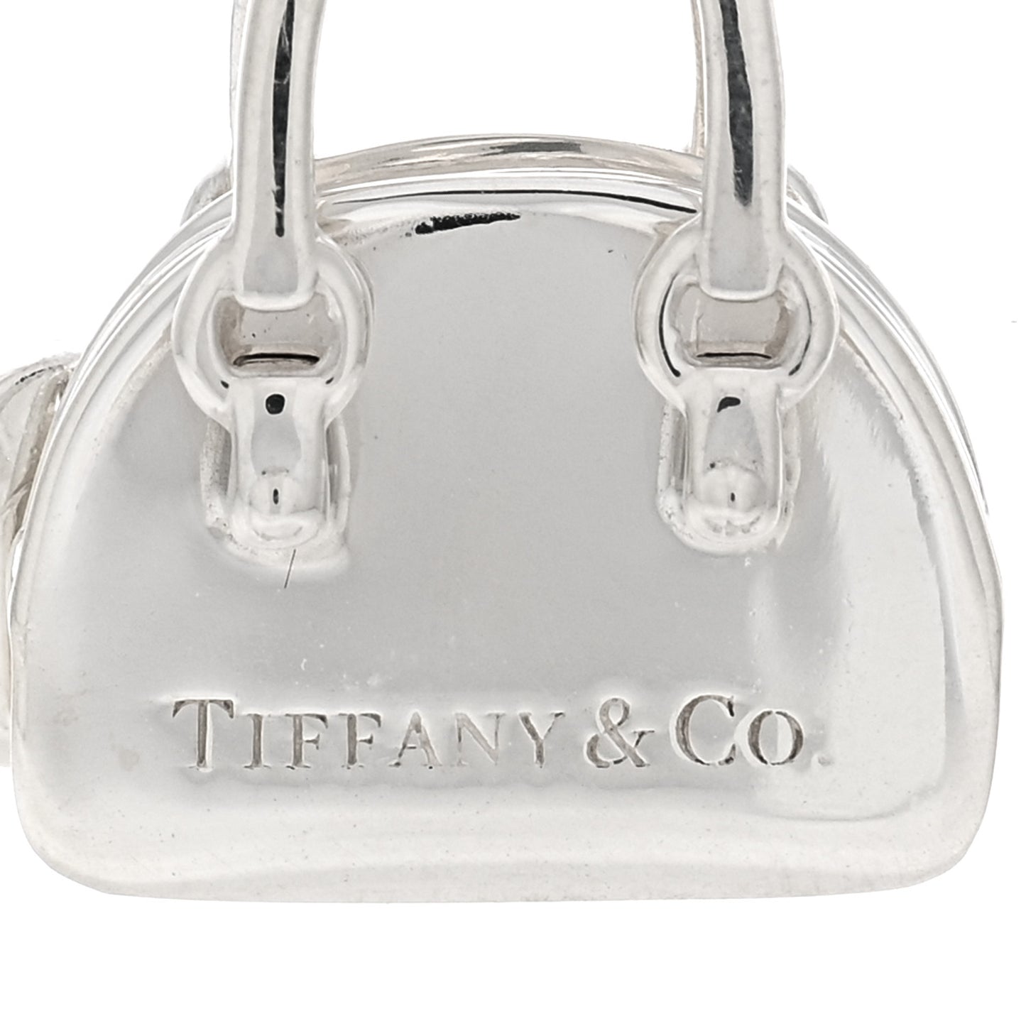 Sterling Silver Enamel Shopping Bag Heart Charm Blue