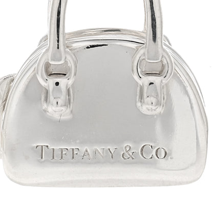 Tiffany Sterling Silver Enamel Shopping Bag Heart Charm Blue 3 of 3