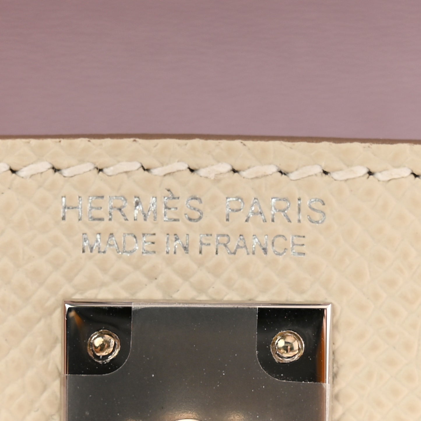 Epsom Mini Kelly Sellier 20 Craie Mauve Pale Gold