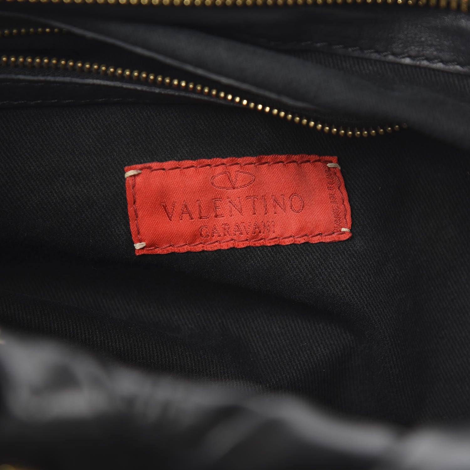 Valentino Garavani Lambskin Pleated Studded Maizeon Tote Black 6 of 11