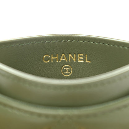 Chanel Lambskin Quilted Chanel 19 Card Holder Green 6 of 8