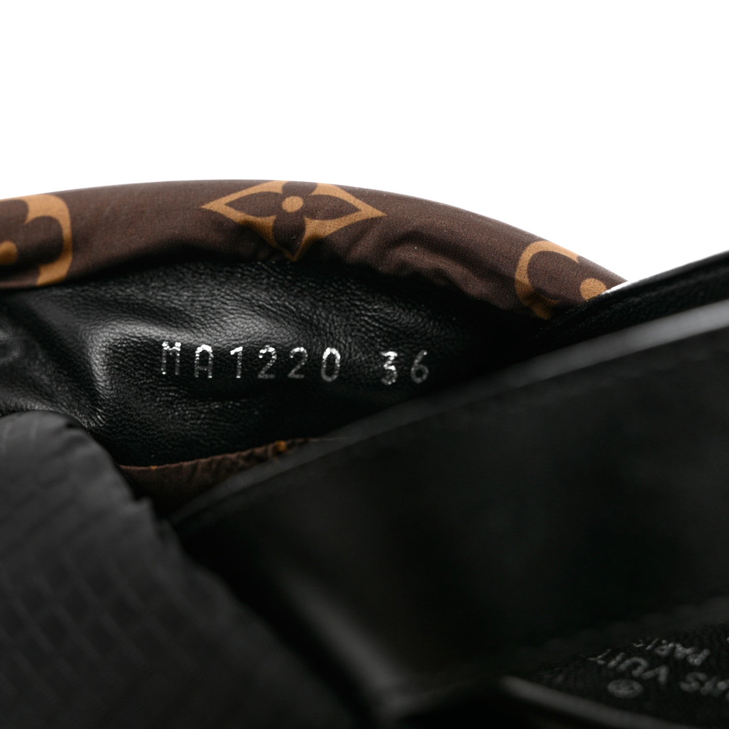 Louis Vuitton Calfskin Padded Nylon Monogram Paseo Flat Comfort Sandals 36 Black 6 of 11