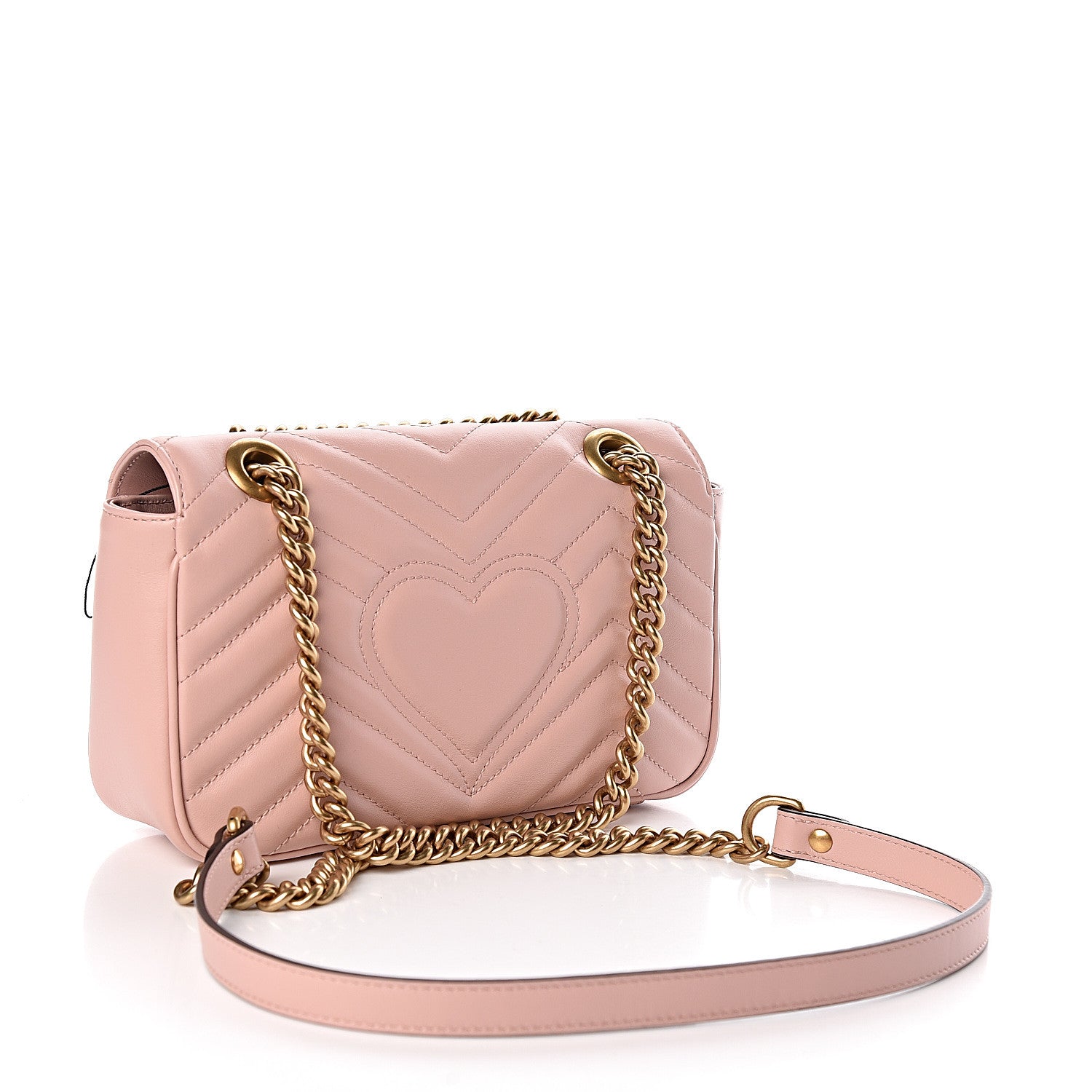 Gucci Calfskin Matelasse Mini GG Marmont Shoulder Bag Perfect Pink 3 of 10