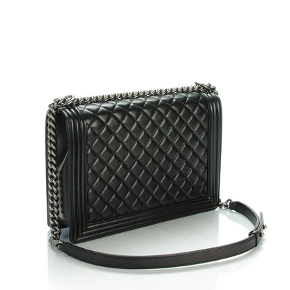 Chanel Lambskin Quilted Large Boy Flap Black 3 of 7