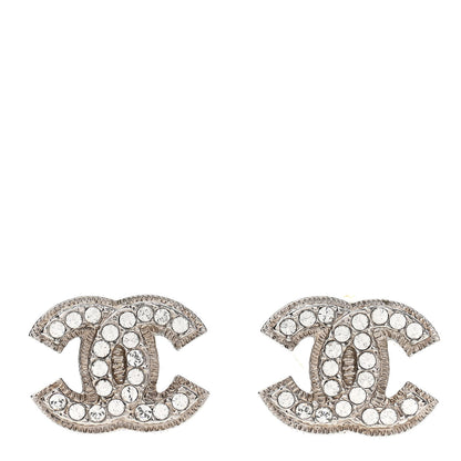 Chanel Crystal Mini Timeless CC Earrings Silver 1 of 4