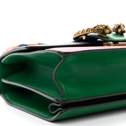 Gucci Moon Calfskin Web Medium Dionysus Bamboo Top Handle Bag Emerald Blue Hibiscus Red 9 of 10