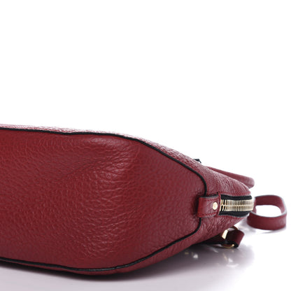 Burberry Heritage Grain Check Embossed Small Orchard Bowling Bag Military Red 7 of 14