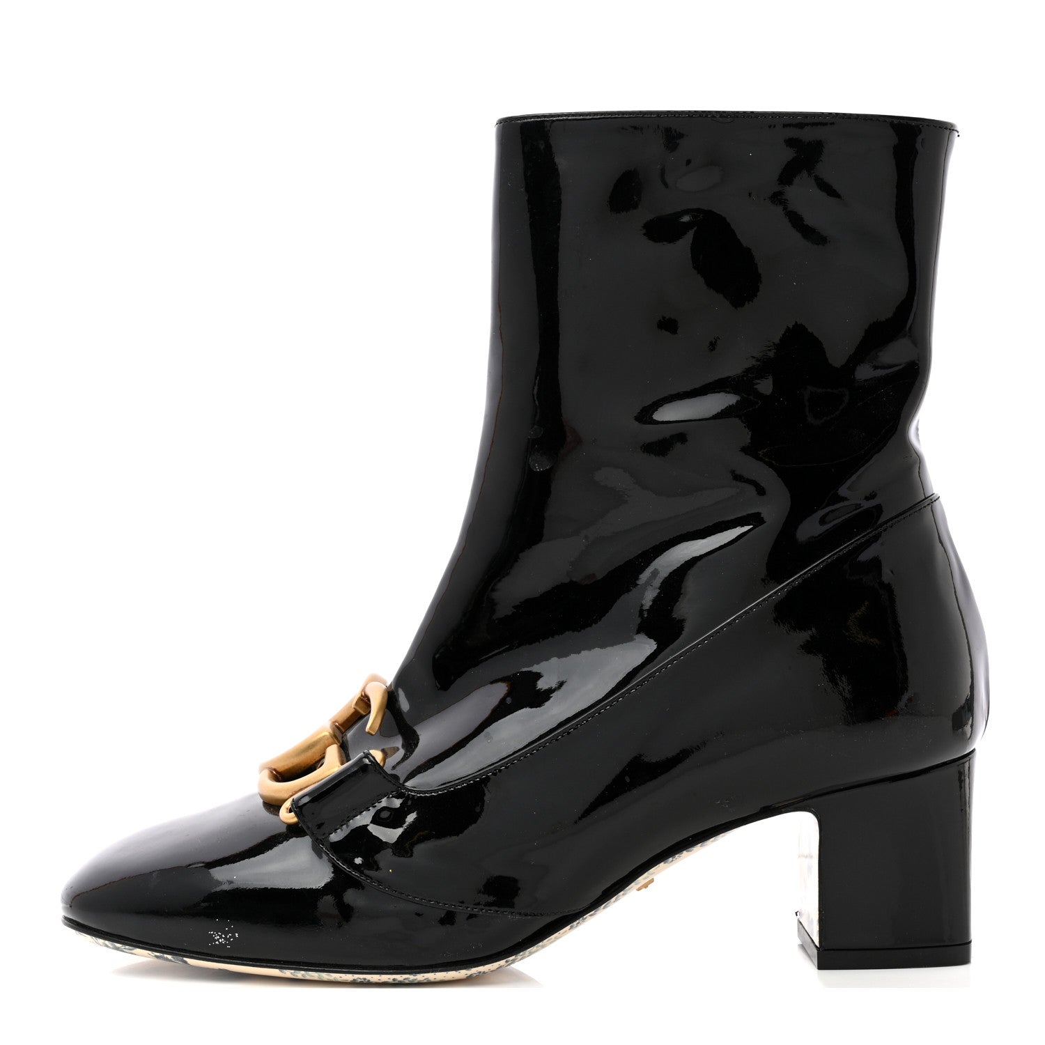 Gucci Vernice GG Victoire 55mm Ankle Boots 37 Black 1 of 13