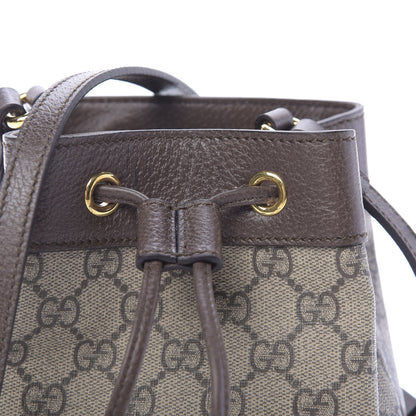 Gucci GG Supreme Monogram Web Mini Ophidia Bucket Bag Brown 10 of 10