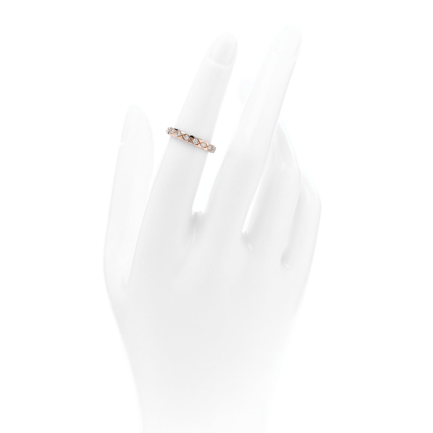18K Beige Gold Diamond Mini Coco Crush Ring 50 5.25