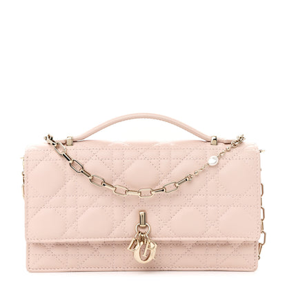Christian Dior Lambskin Cannage Mini My Dior Top Handle Clutch Rose Poudre 1 of 13