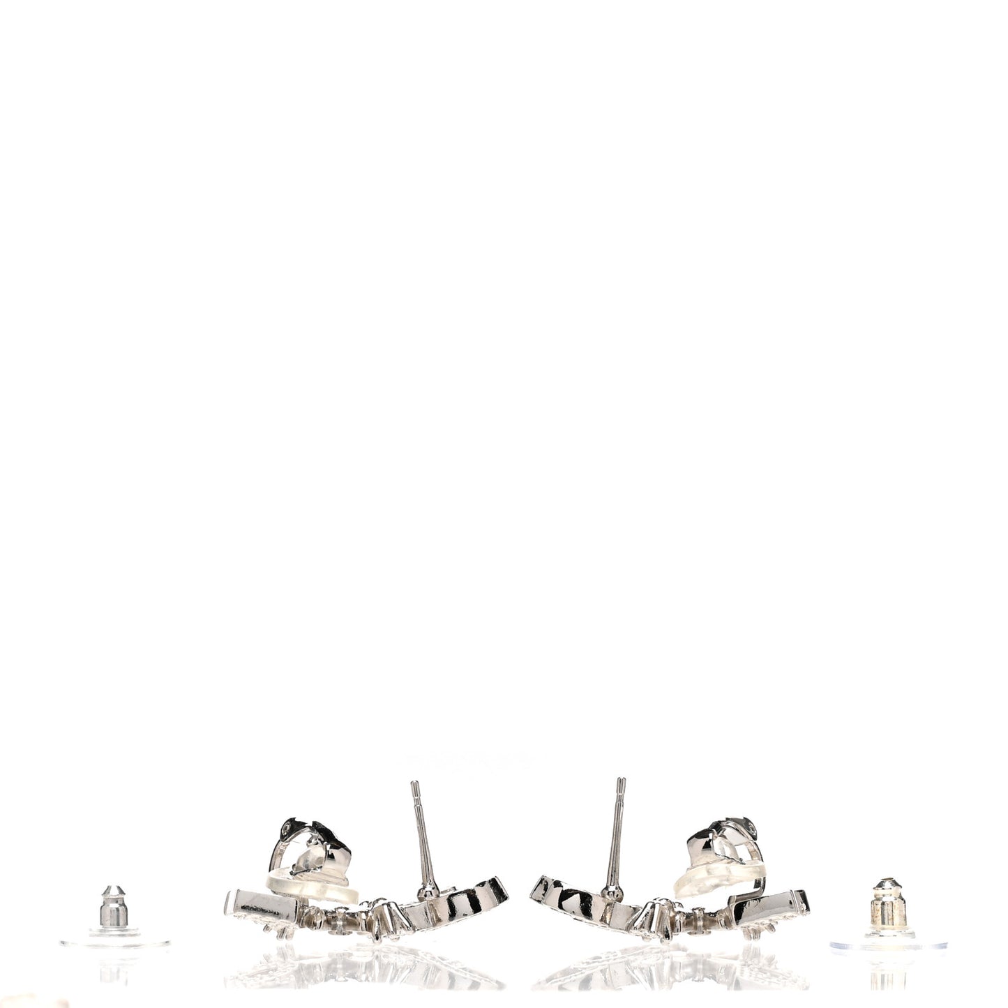Crystal Star 5 CC Earrings Silver