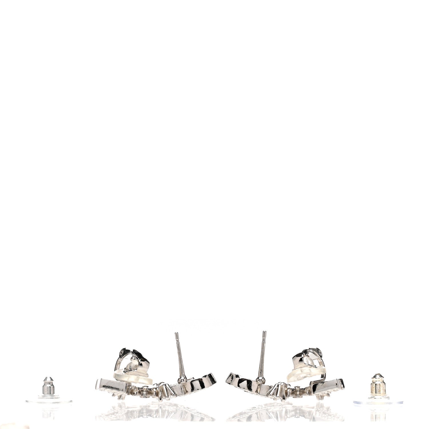 Chanel Crystal Star 5 CC Earrings Silver 3 of 5