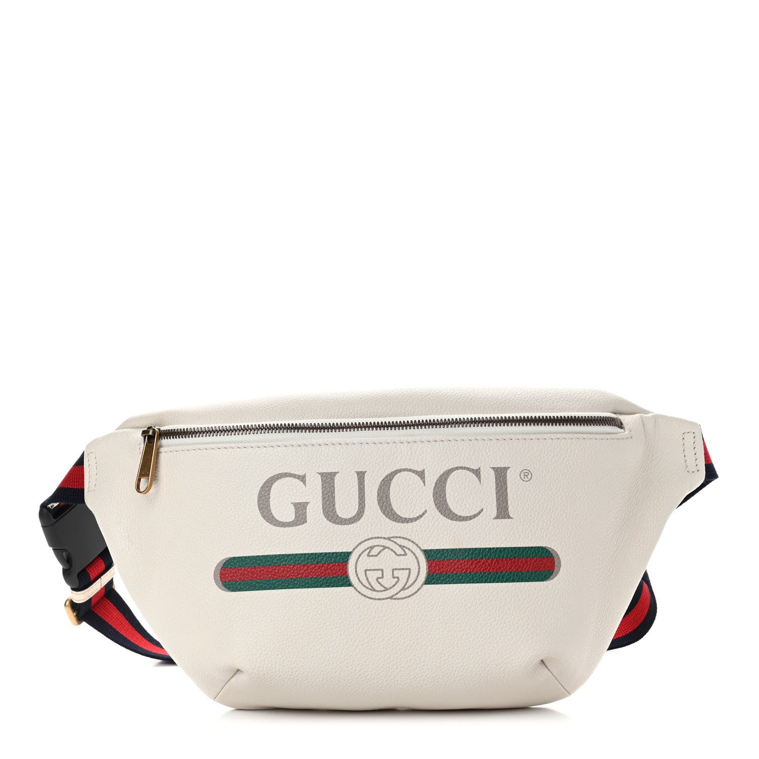 Gucci Grained Calfskin Logo Belt Bag White 1 of 5