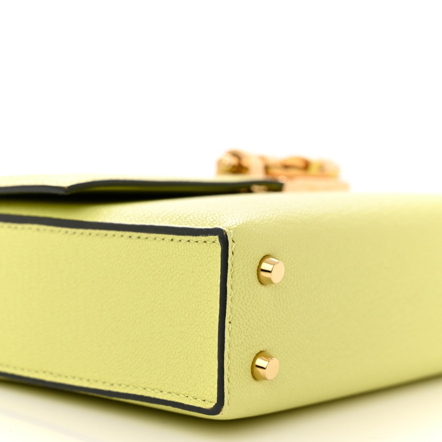 Hermes Chevre Mysore Mini Verrou Chaine Bag Jaune Bourgeon 9 of 13