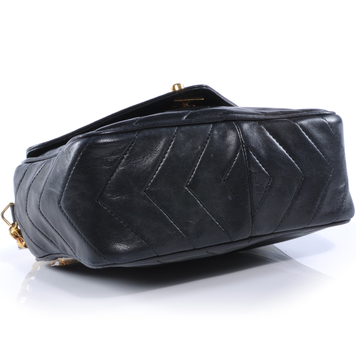 Lambskin Chevron Tassel Camera Case Navy