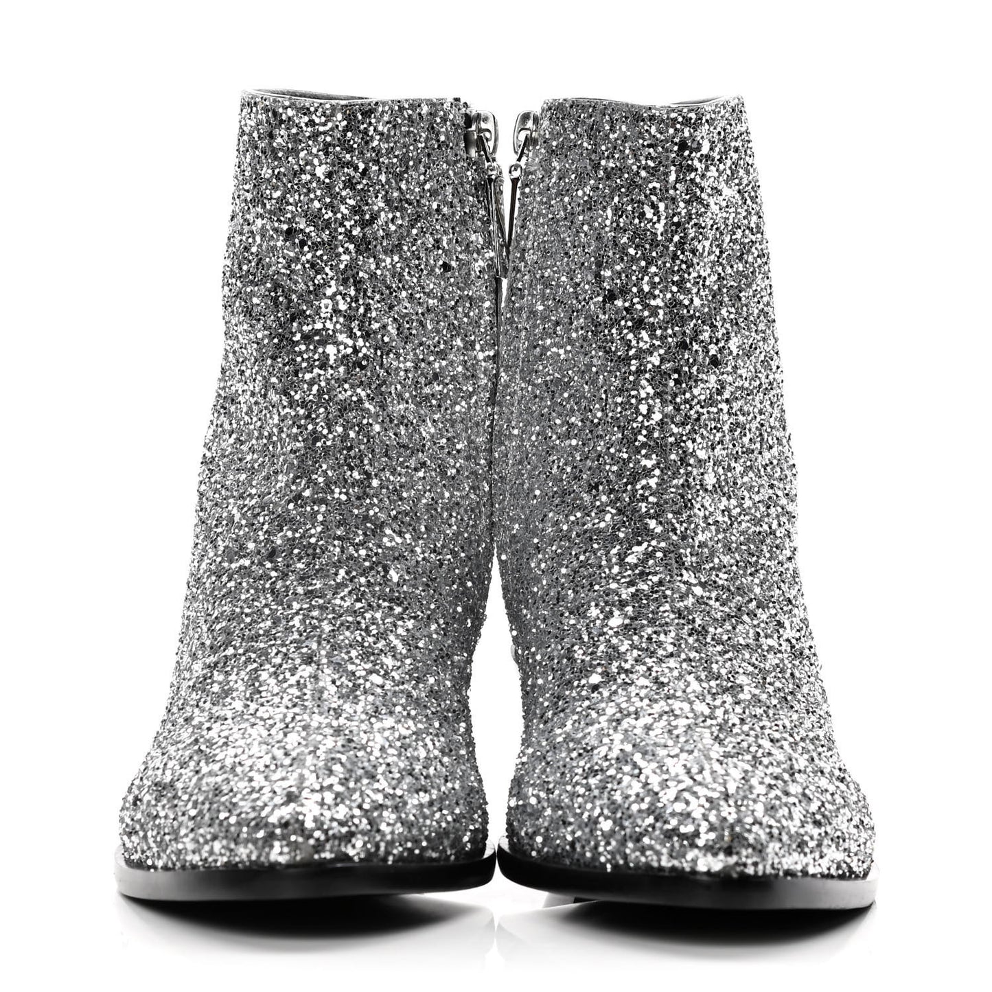 Glitter Calfskin West 45 Boots 38.5 Silver