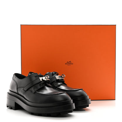 Hermes Glossed Calfskin First Oxford 36 Black 9 of 9