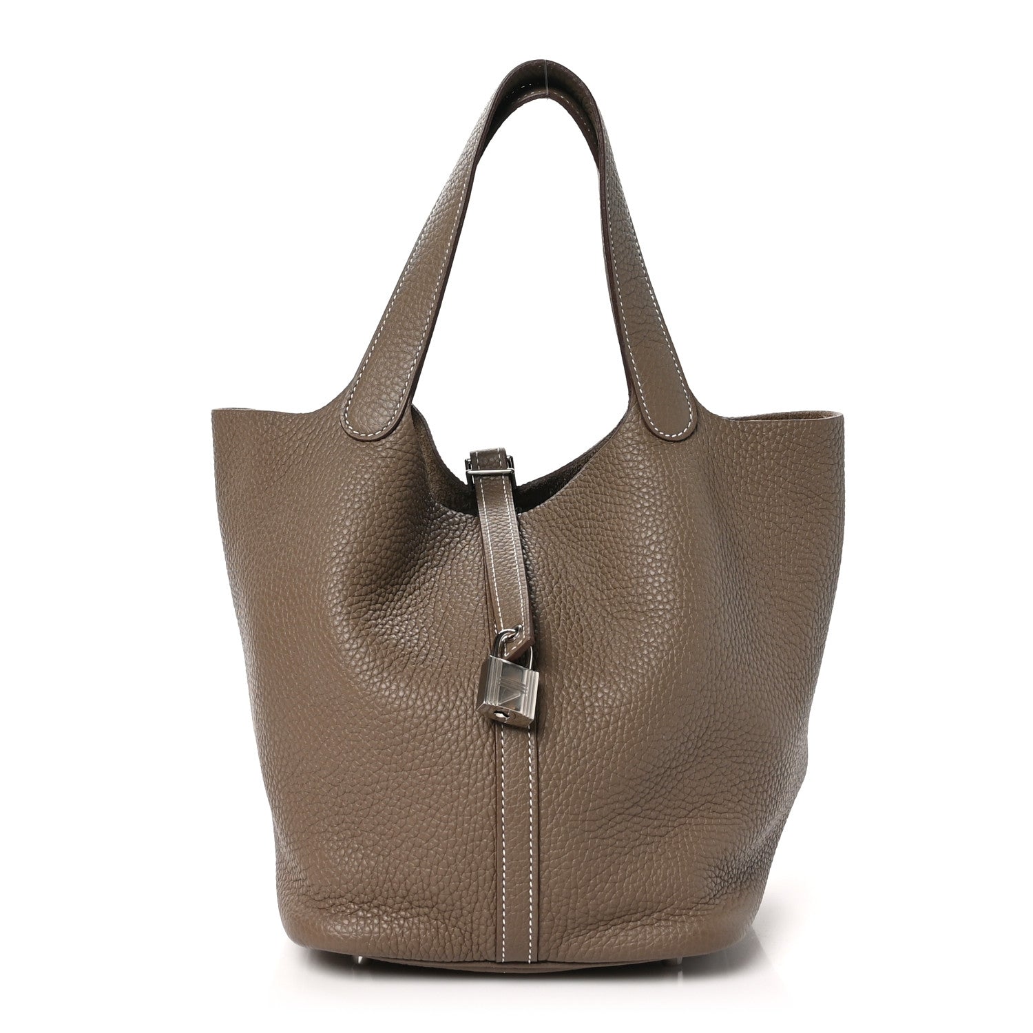 Hermes Taurillon Clemence Picotin Lock 22 MM Etoupe 1 of 12