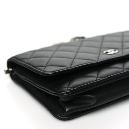 Chanel Lambskin Quilted Wallet On Chain WOC Black 11 of 13