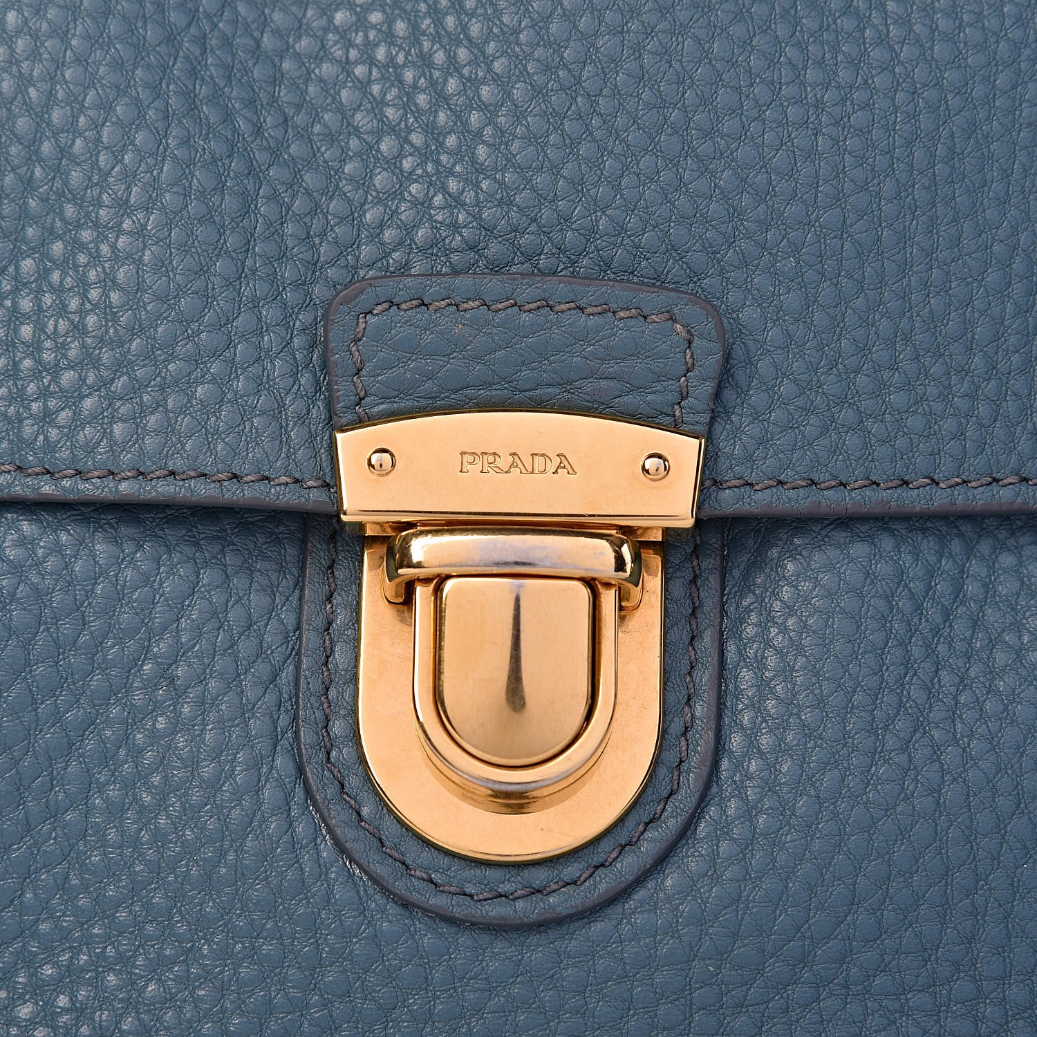 Prada Vitello Daino Push Lock Messenger Bag Marine 11 of 18