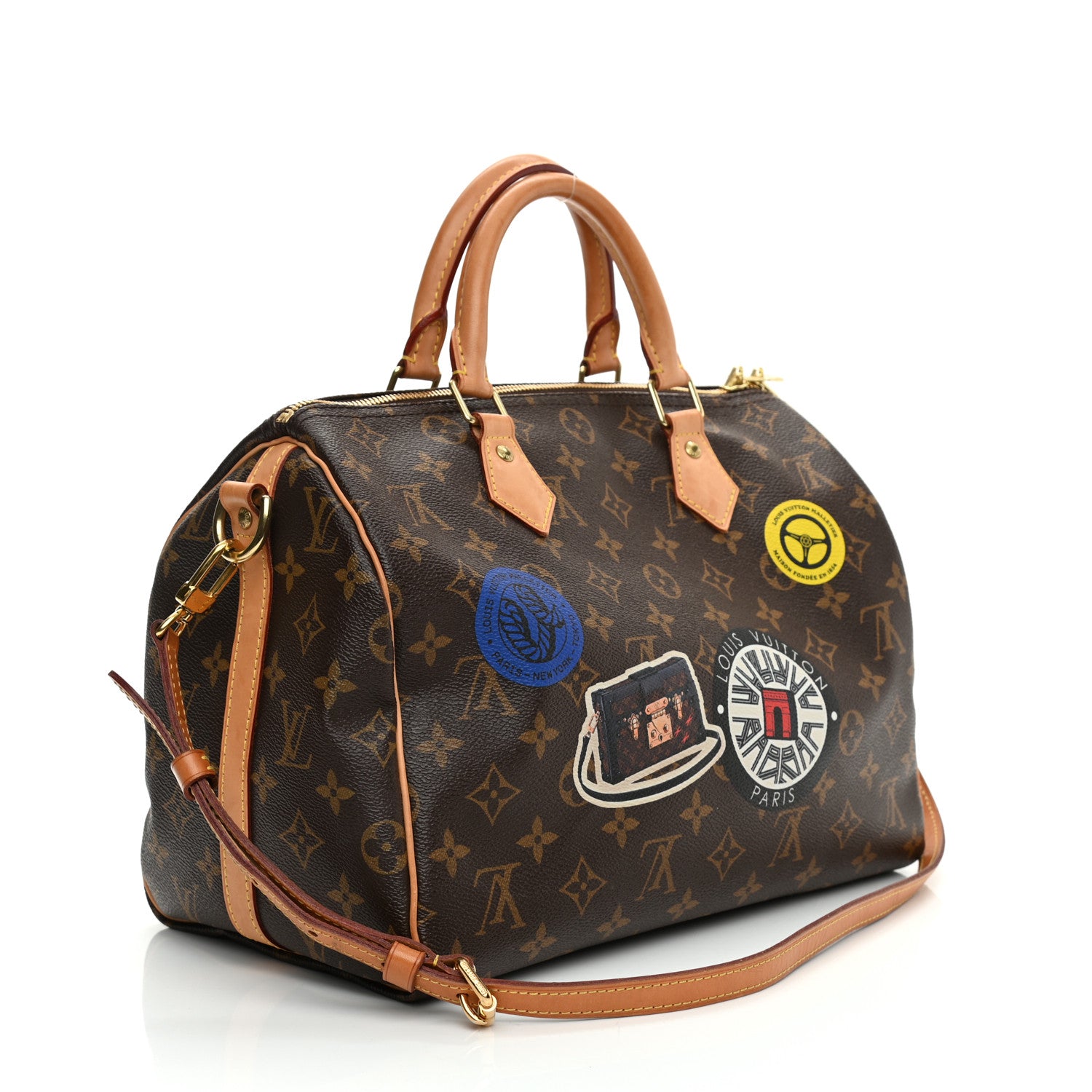 Louis Vuitton Monogram World Tour Speedy Bandouliere 30 3 of 10