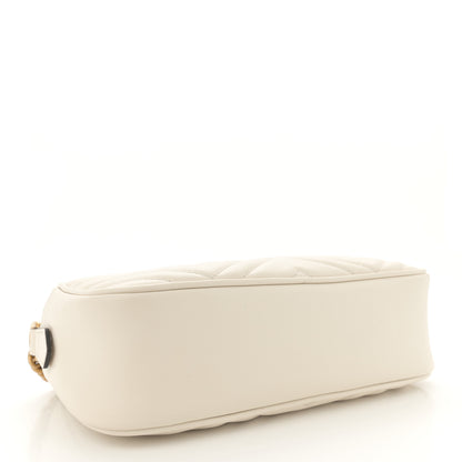 Gucci Calfskin Matelasse Small GG Marmont Chain Shoulder Bag White 4 of 11