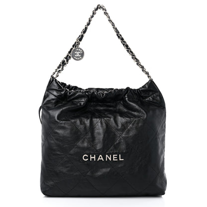 Chanel Shiny Calfskin Quilted Chanel 22 Black 3 of 11