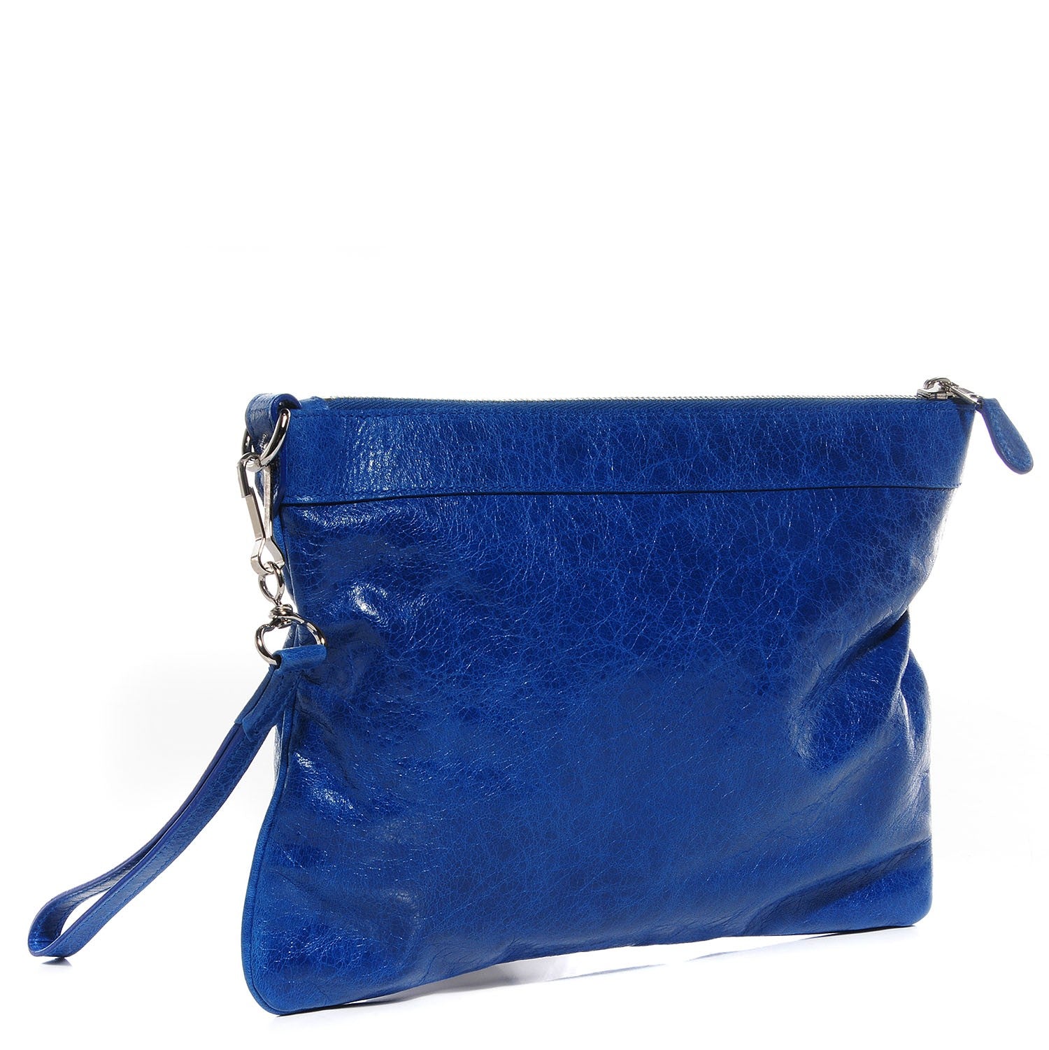 Balenciaga Agneau Giant 21 Silver Hardware Flat Handle Clutch Electric Bleu 6 of 12