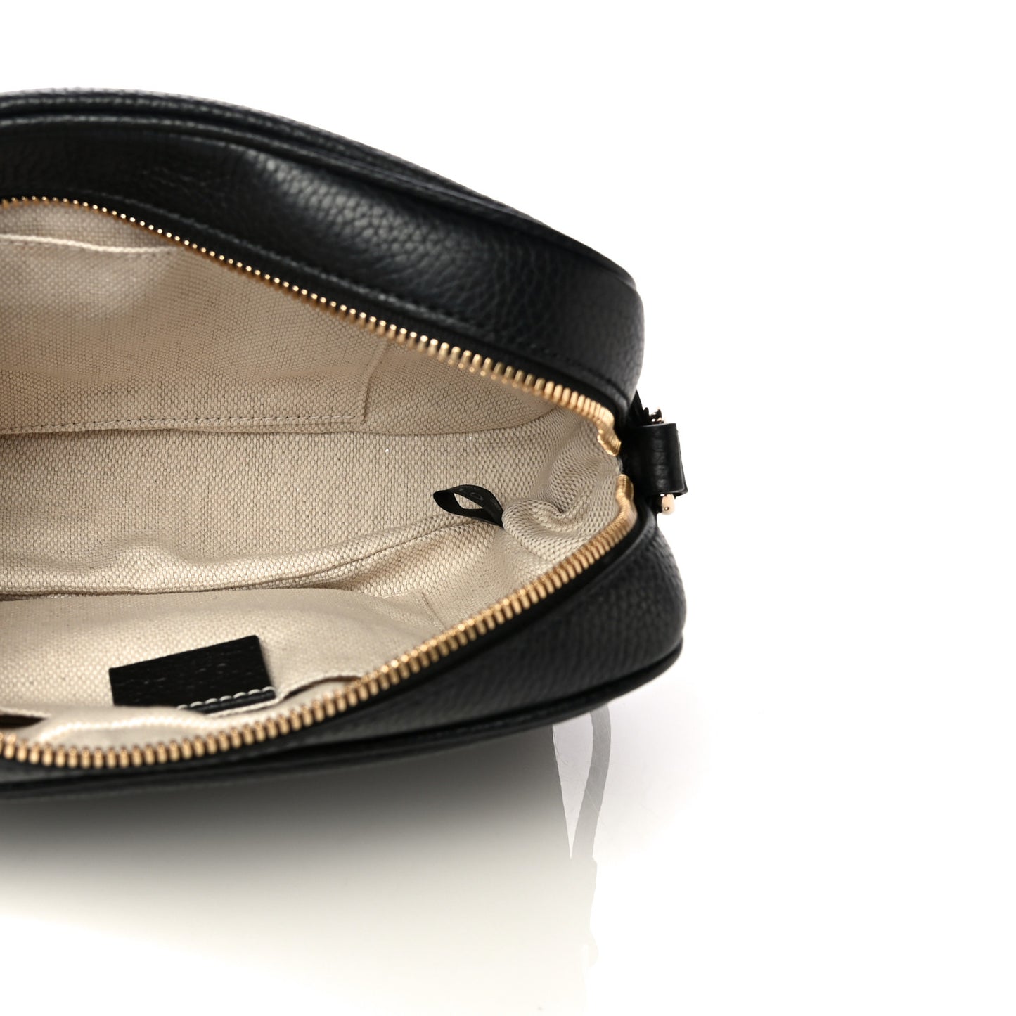 Pebbled Calfskin Small Soho Disco Bag Black