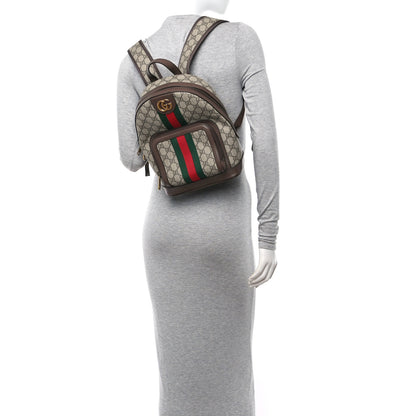 Gucci GG Supreme Monogram Calfskin Web Small Ophidia Day BackpacK Beige Ebony New Acero 2 of 10