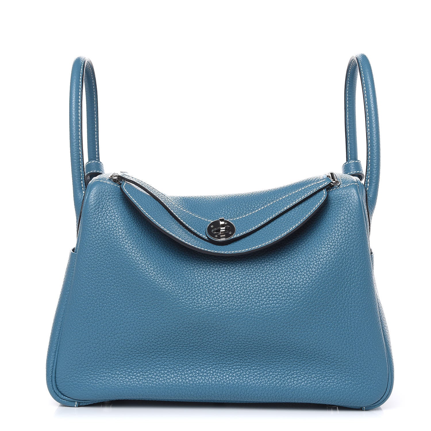 Hermes Taurillon Clemence Lindy 30 Blue Jean 1 of 12