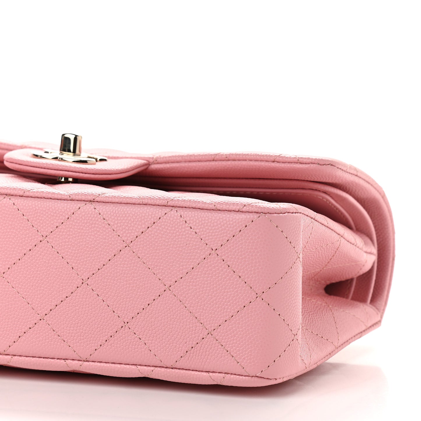 Caviar Quilted Small Double Flap Pink