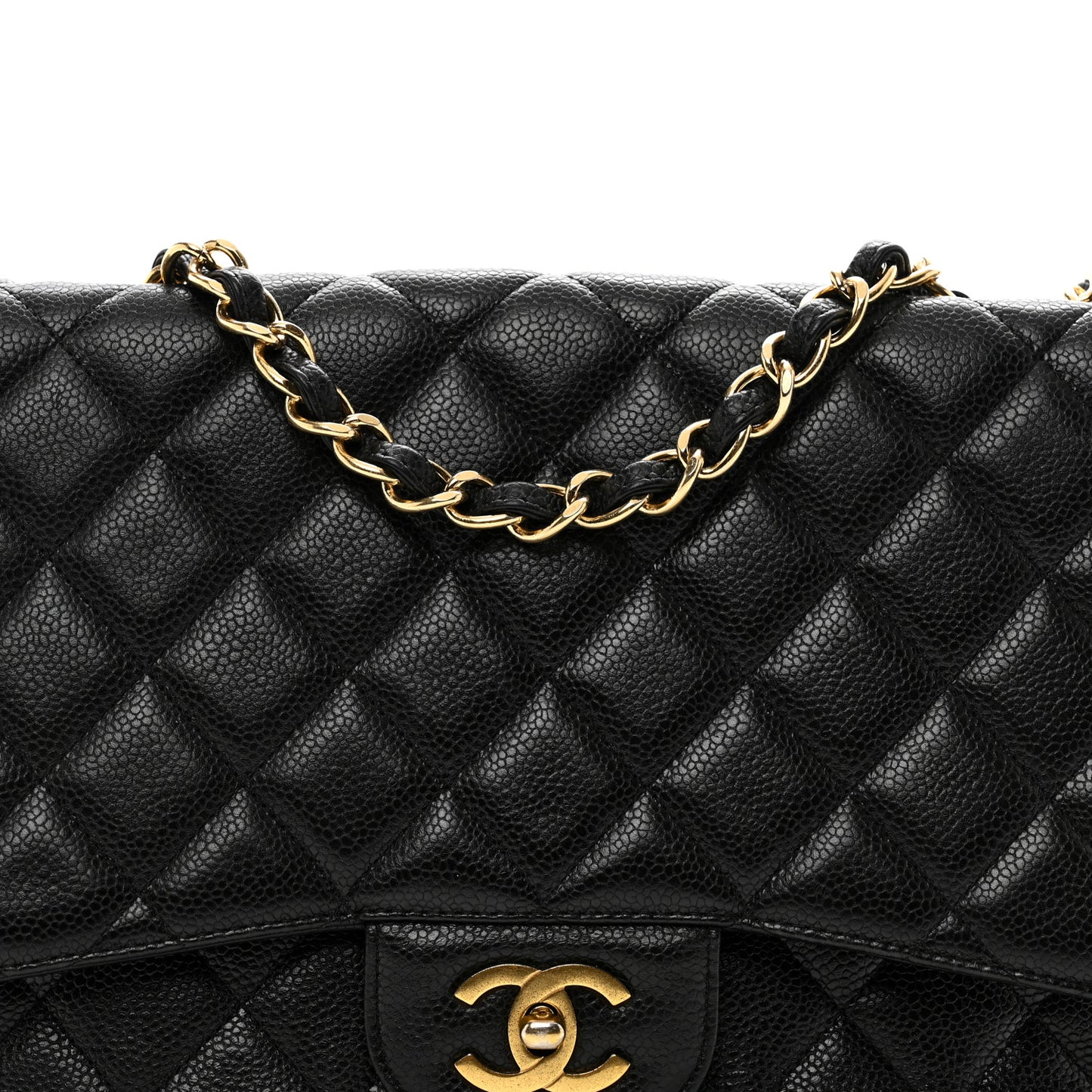 Caviar Quilted Jumbo Single Flap Black