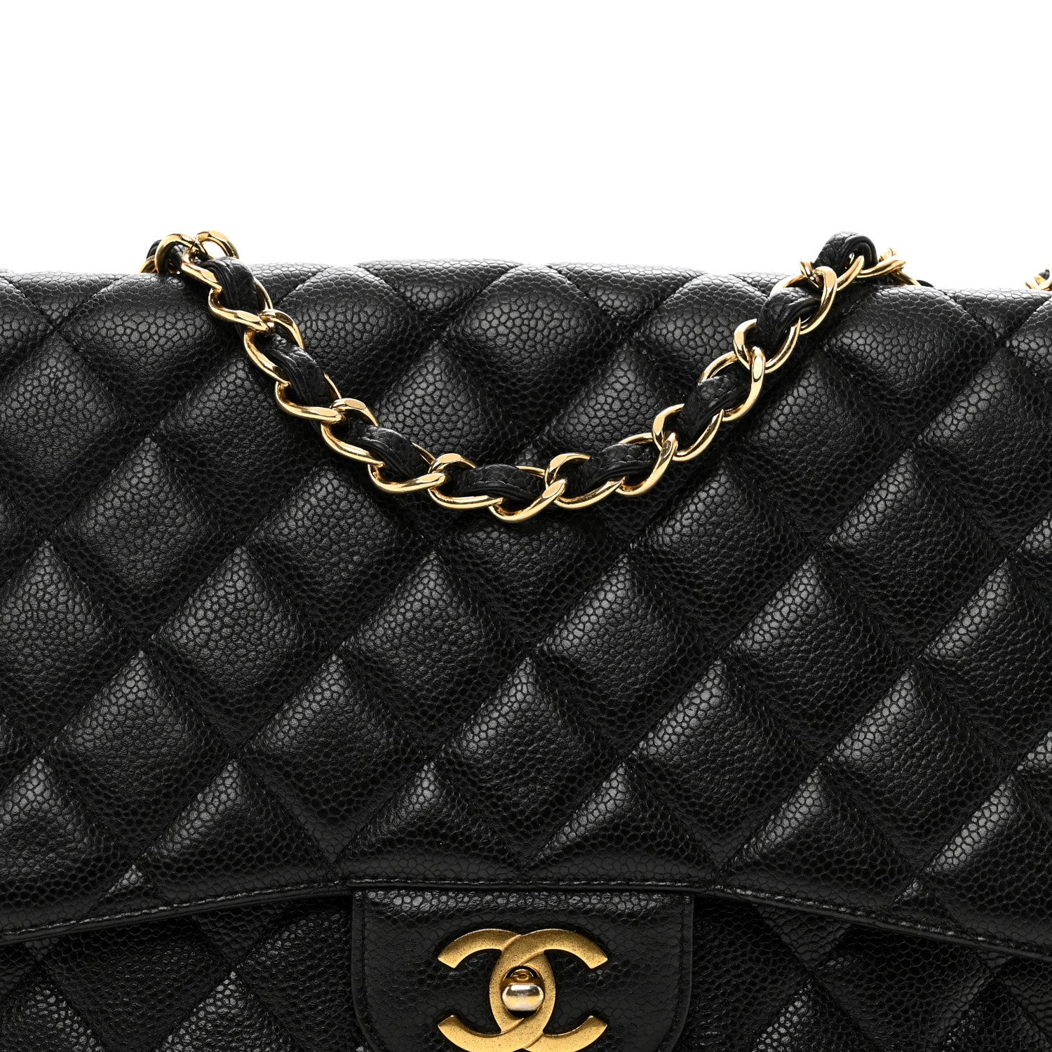 Chanel Caviar Quilted Jumbo Single Flap Black 5 of 12
