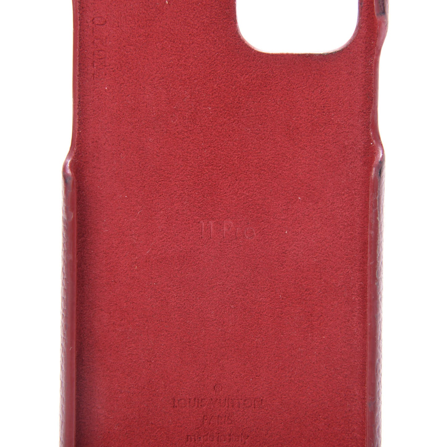 Calfskin Monogram iPhone 11 Pro Bumper Scarlet