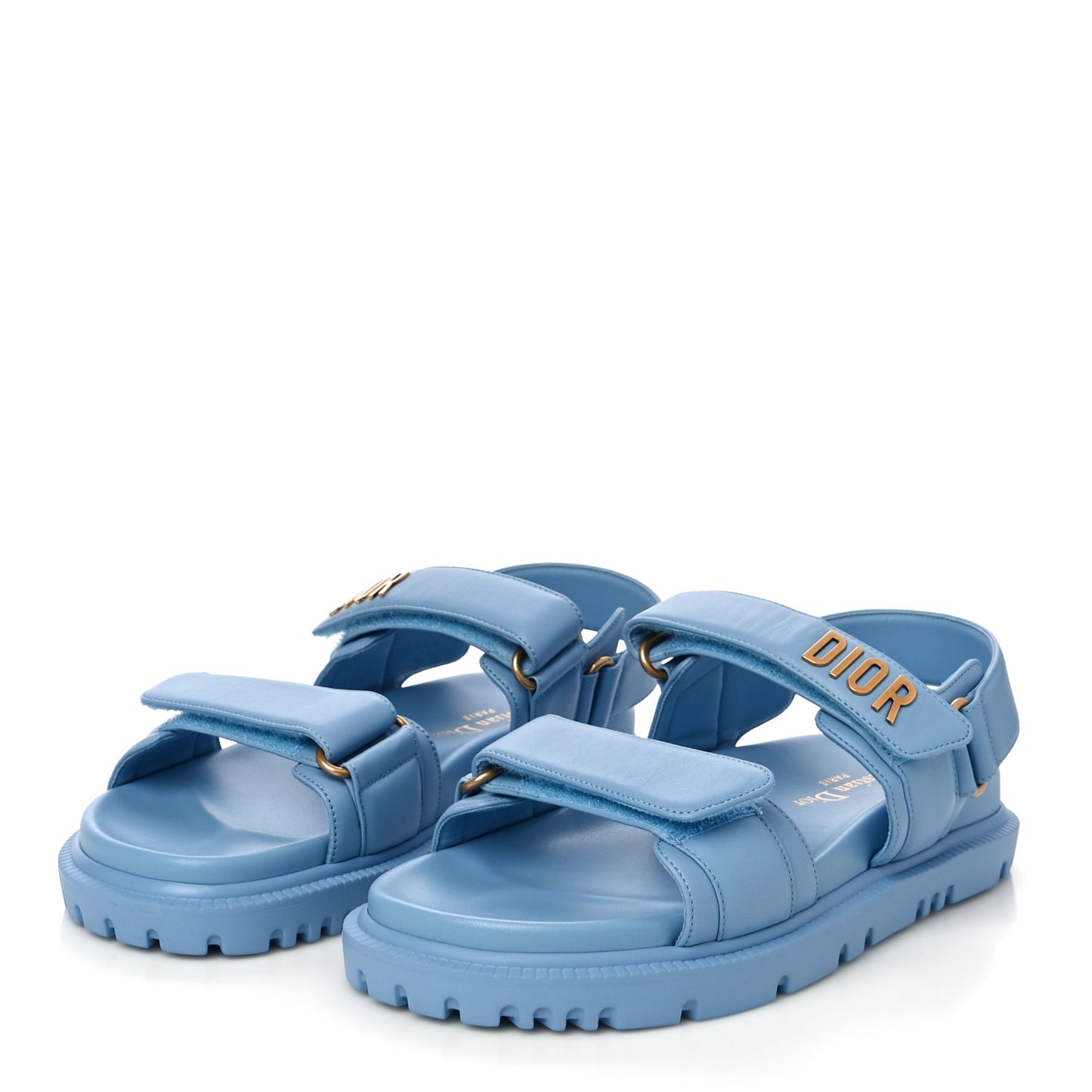 Lambskin Dioract 10mm Sandals 36 Cornflower