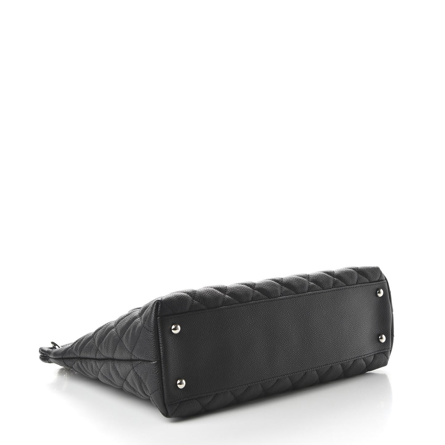 Caviar Quilted CC Shopping Tote Black