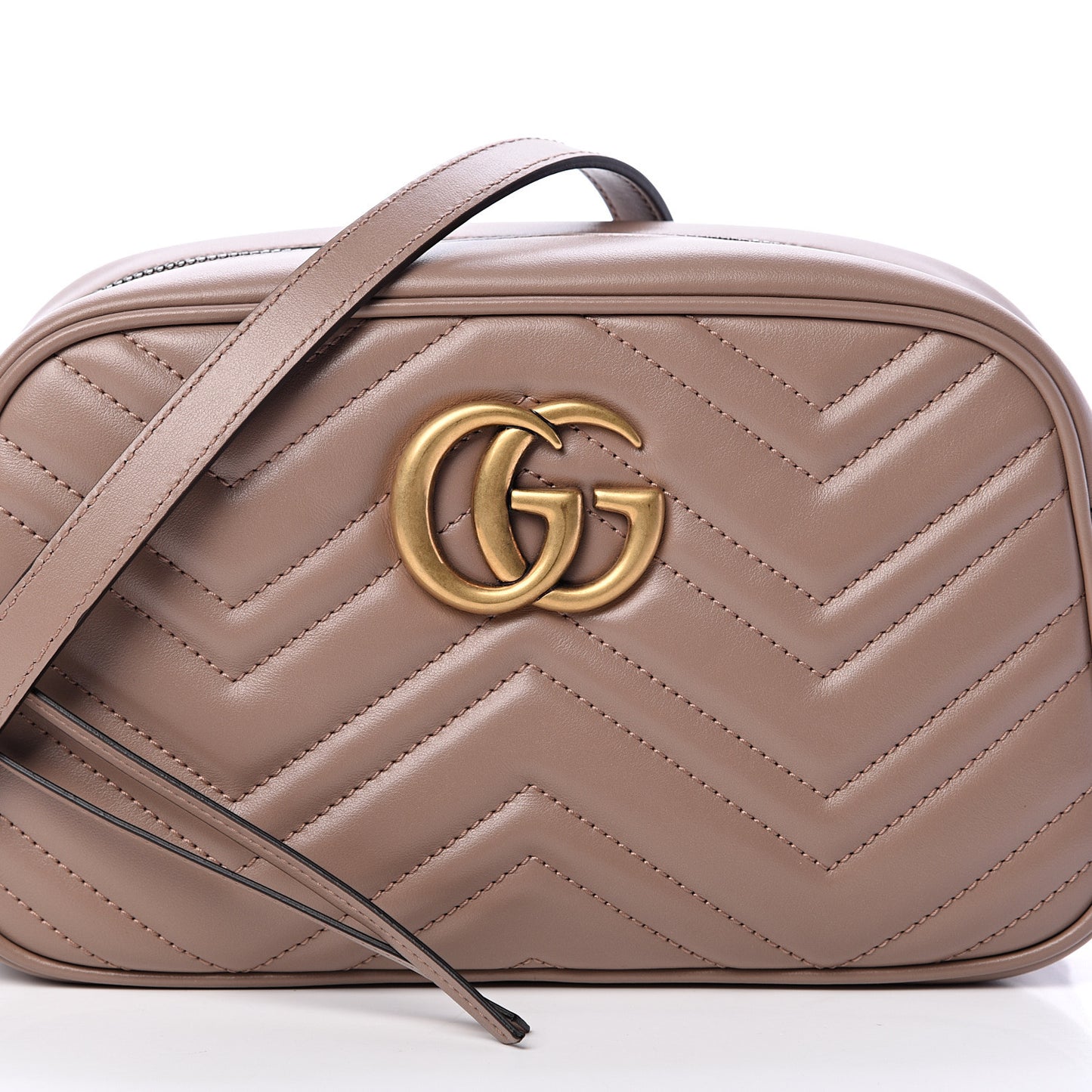 Calfskin Matelasse Small GG Marmont Chain Shoulder Bag Porcelain Rose
