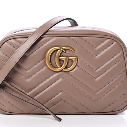 Gucci Calfskin Matelasse Small GG Marmont Chain Shoulder Bag Porcelain Rose 7 of 9