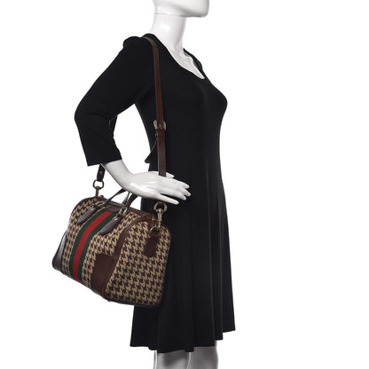Gucci Fabric Pied De Poule Medium Seventies Web Boston Brown 2 of 15